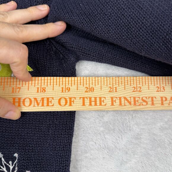 Vtg Holiday Cardigan Sweater Small Winter Christmas Hand Embroidered Grandmacore - Picture 9 of 12